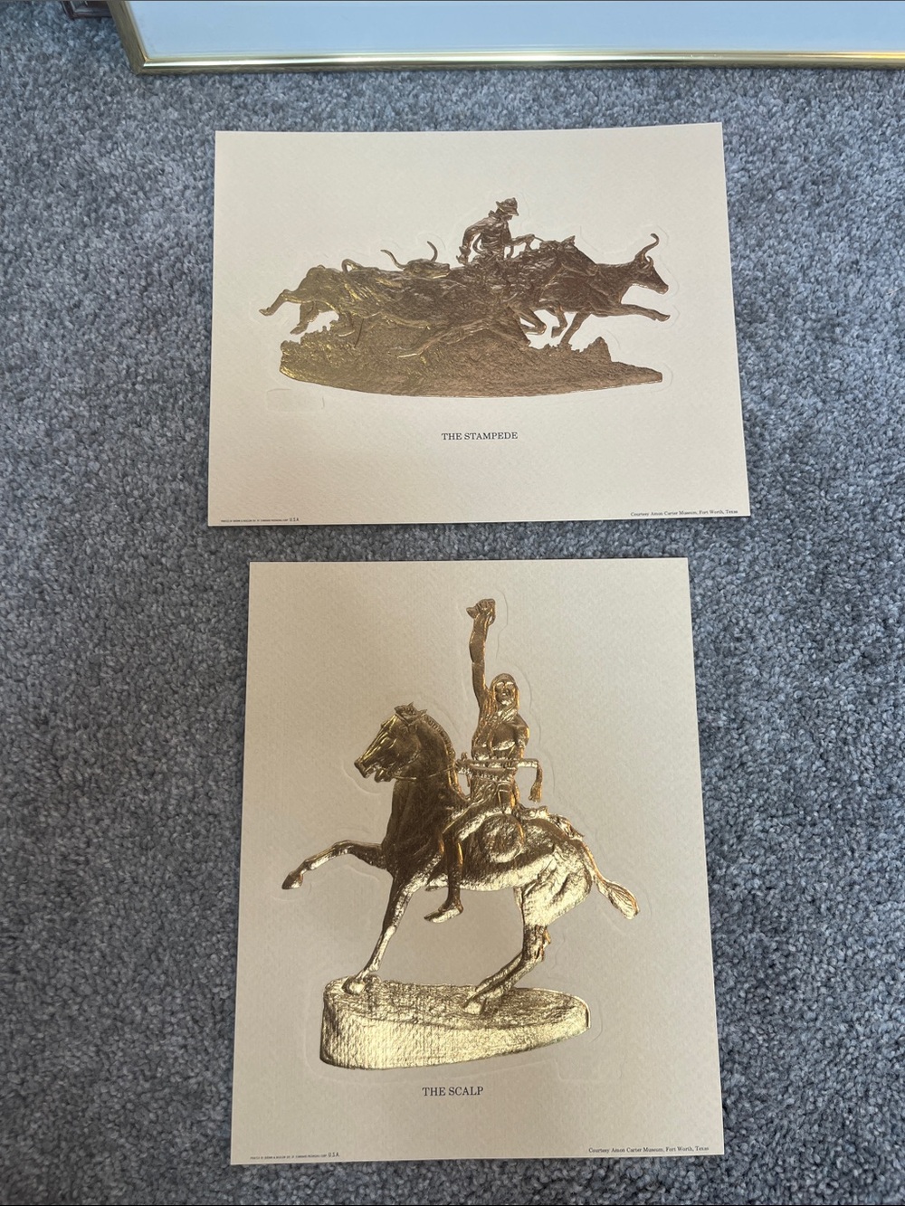 Gold Foil Art Prints Wild West Native American Frederick Remington